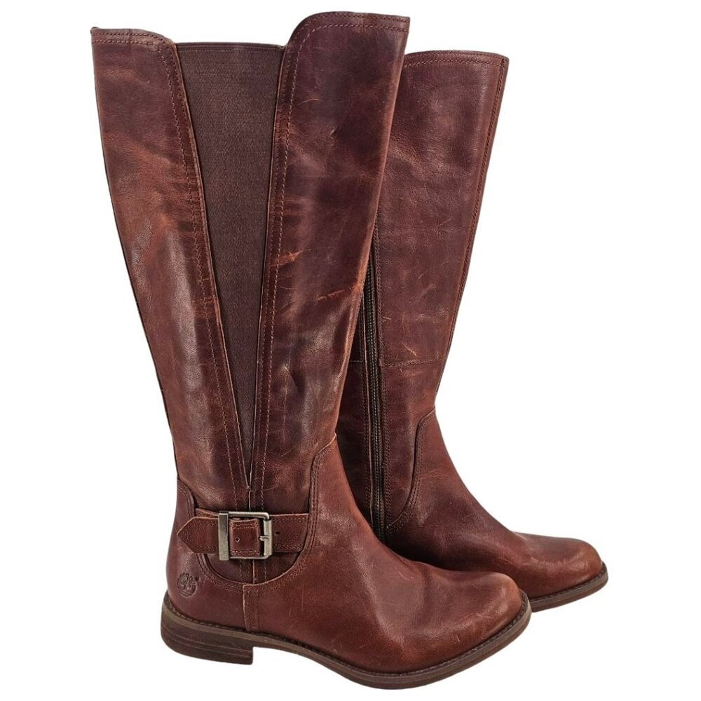 Timberland Womens 7 Leather Savin Hill Riding Boots‎